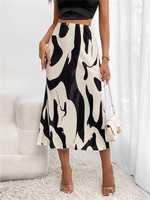 Dressy Casual Graphic Print Pleated Long Skirt 2